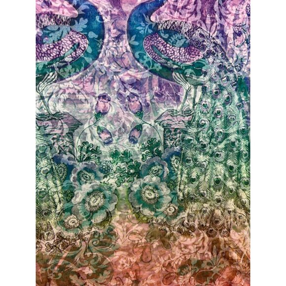 Vintage Y2K Fairygrunge Top Short Sleeve Rainbow Peacock Boho Whimsigoth Artsy - Picture 5 of 7